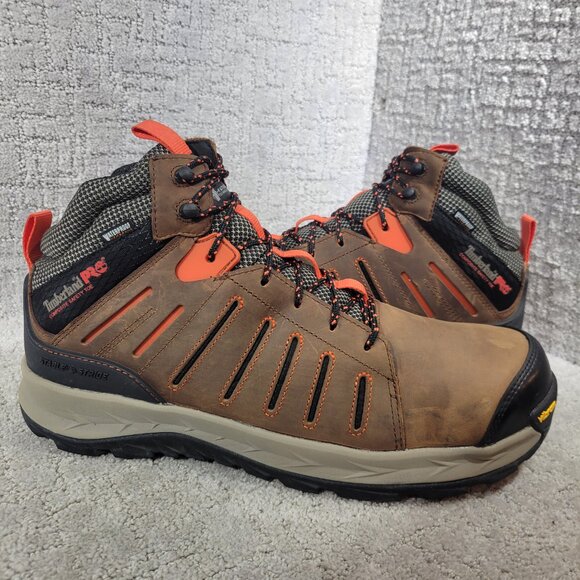 Timberland Pro Trailwind Men's 14 Brown Leather Waterproof Composite Toe Boots